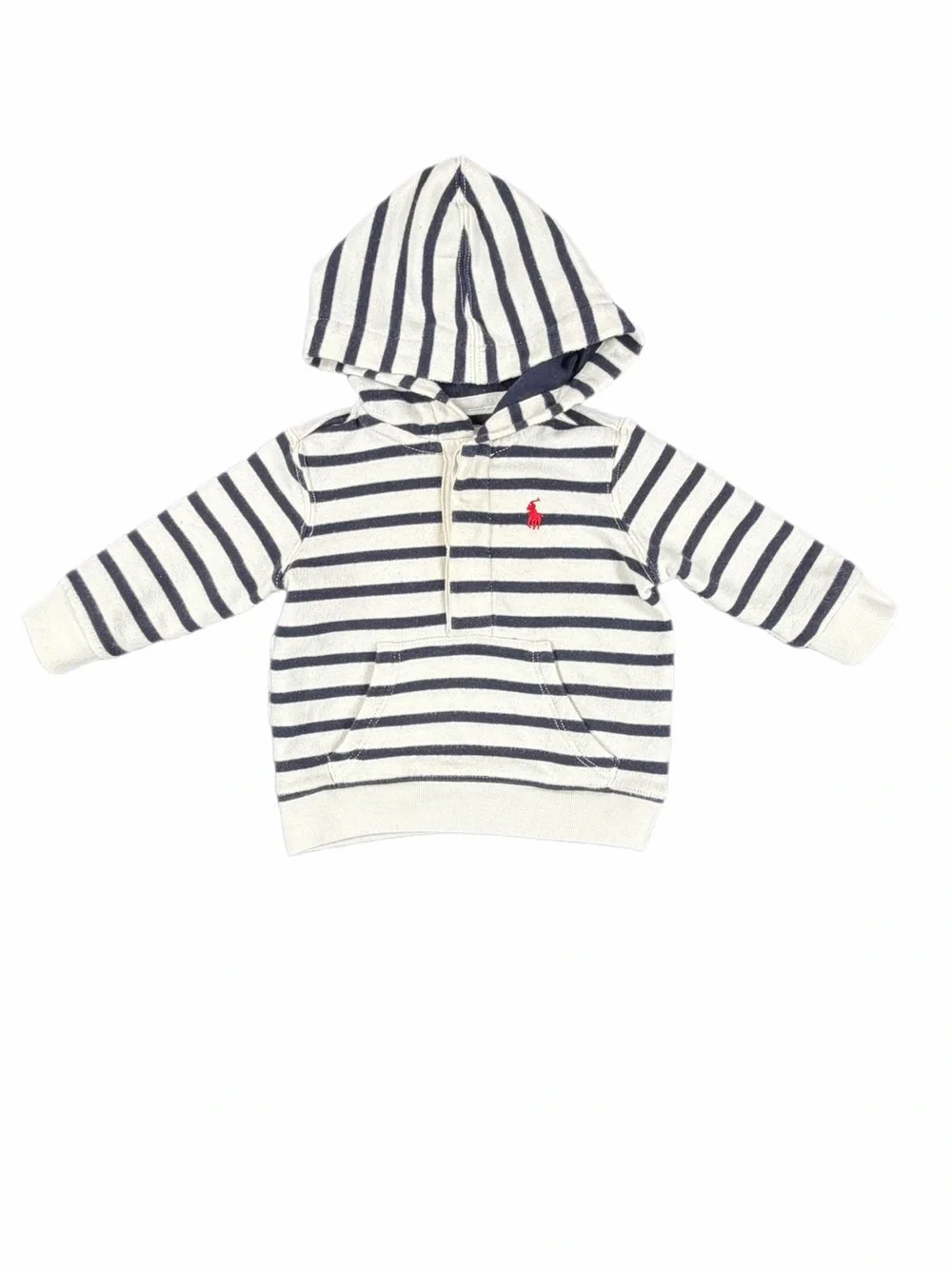 RALPH LAUREN Infant Striped Pullover Hoodie - 6M